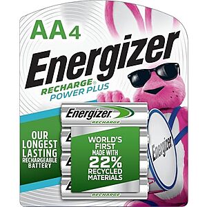 [AC] $5.11** | 4-Count Energizer Recharge Power Plus AA Batteries at Amazon ($1.28 each)