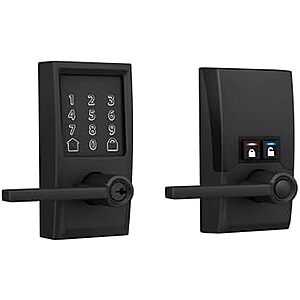 $198.50 | Schlage Encode Smart WiFi Lock, Lever Handle, Century Trim, Matte Black at Amazon