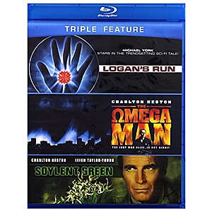 $14.99 | Sci-Fi Triple Feature: The Omega Man, Soylent Green, Logan's Run (Blu-ray) at Amazon