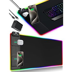 $29.99* | Miroddi XXL RGB Mouse Pad w/ 15W Wireless Charging Pad (31.49" x 15.75") at Amazon