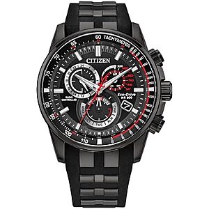 [NEW] $343.86 | Citizen Men's Eco-Drive Sport Luxury PCAT Watch, Stainless Steel & Polyurethane Strap, Chronograph, Atomic Timekeeping at Amazon