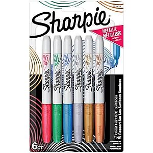 $5.99* | 6-Count Sharpie Fine Point Metallic Permanent Markers (Assorted Colors) at Amazon