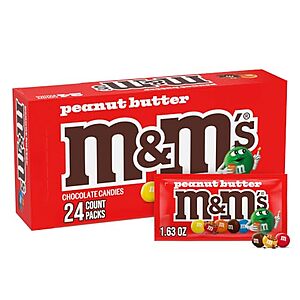 [SnS] $14.50* | 24-Ct 1.63-Oz M&M's Peanut Butter Chocolate Candy Singles at Amazon