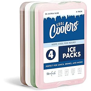 $6.97* | 4-Pk Fit & Fresh Cool Coolers Reusable Slim XL Ice Packs (various colors) at Amazon