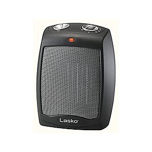 $15 | Lasko CD09250 Ceramic Adjustable Thermostat Tabletop or Under-Desk Heater, 9 Inches High, Black at Woot!