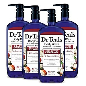 [SnS, AC] $16.90* | 4-Pk 24-Oz Dr Teal's Shea Butter & Almond Oil Body Wash w/ Pure Epsom Salt at Amazon
