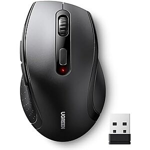 $6.99 | UGREEN 2.4GHz Wireless Mouse Ergonomic 1600 DPI USB Receiver Compatible with Windows Mac Linux Chromebook Laptop PC at Amazon