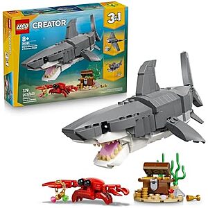 $27.99 | 379-Piece LEGO Creator: 3 in 1 - Fierce Shark with a Treasure Chest (31381, 2026) at Amazon