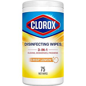 [SnS] $3.79 | 75-Count Clorox Disinfecting Wipes (Crisp Lemon) at Amazon