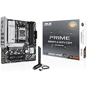 [YMMV, AC] $119.05 | ASUS Prime B840M-A WiFi-CSM AMD AM5 B840 mATX Motherboard at Amazon