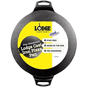 $31.99 | Lodge Pre-Seasoned Cast Iron Pizza Pan, PFAS-Free, 15 Inches at Amazon