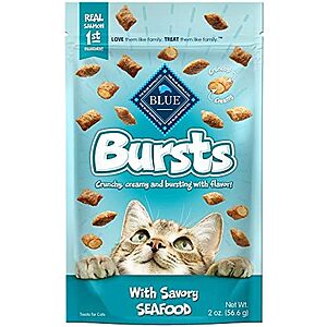 [SnS, AC] $4.29* | 6-Pack 2-Oz Blue Buffalo Bursts Crunchy Cat Treats (Seafood) at Amazon