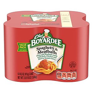 [SnS, AC] $3* | 4-Pack 14.5-Oz Chef Boyardee Spaghetti & Meatballs at Amazon (75￠ each)