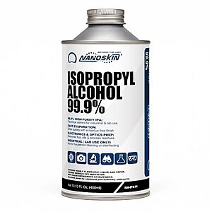 $4.83** | 13.5-Oz Nanoskin 99.9% Isopropyl Alcohol for Industrial & Laboratory Use at Amazon