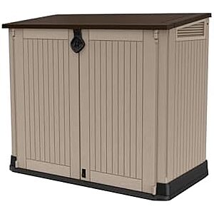 $179 | Keter Store-It-Out MIDI Outdoor Resin Storage Shed, 30 Cu. Ft. Capacity, Beige at Amazon