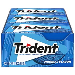 [SnS, AC] $5.88 | 12-Pack 14-Count Trident Sugar Free Gum (Original) at Amazon