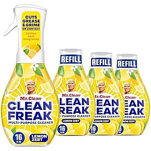 [SnS, AC] $34.79 | 3 &times; 4-Pack 16-Oz Mr. Clean Clean Freak Multi-Purpose Cleaner (Lemon Zest) ($11.60 each) at Amazon