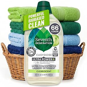 [SnS, AC] $29.22 | 5 &times; 23.1-Oz Seventh Generation EasyDose Laundry Detergent (Clean Scent) ($5.85 each) at Amazon