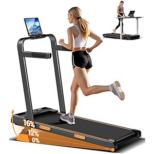 [AC] $123.48* | 3-in-1 CURSOR FITNESS Under Desk Walking Pad Treadmill w/ Handles at Amazon