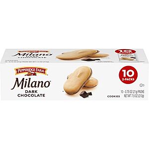 [SnS, AC] $4.97 | 10-Pack 0.75-Oz Pepperidge Farm Cookies (Milano Dark Chocolate) at Amazon