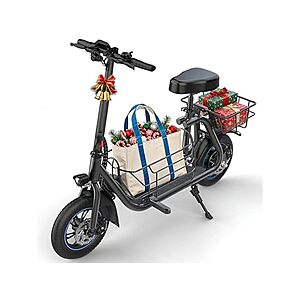 $269.99 | Gyroshoes 550W E-scooter with seat basket at Woot!