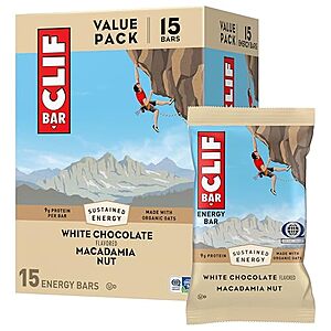 [SnS, AC] $10.12* | 15-Pack 2.4-Oz Clif Bar Energy Bars (White Chocolate Macadamia) at Amazon