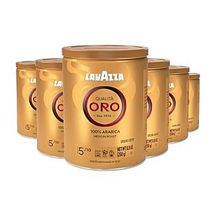 [SnS, AC] $22.74 | 6-Pack 8.8-Oz Lavazza Qualit&agrave; Oro Ground Coffee, Medium Roast at Amazon