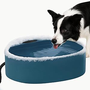 $6.99* | 125-Oz AWLYLNLL Large Outdoor Winter Heated Water Bowl for Cats & Dogs at Amazon