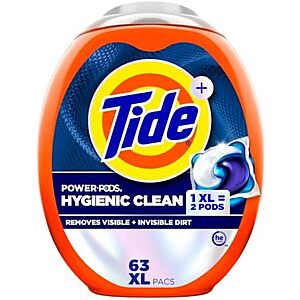 [SnS, AC] $52.05 | 4 &times; 63-Count Tide Hygienic Clean Heavy 10x Duty Power PODS (Original) ($13.01 each) at Amazon