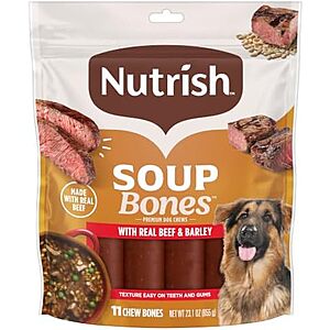 [SnS, AC] $5.44* | 11-Count Nutrish Soup Bones Premium Dog Chews (Beef and Barley) at Amazon