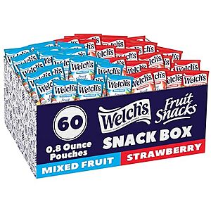 [SnS, AC] $6.74* | 60-Pk 0.8oz. Welch's Fruit Snack Pouches (Mixed Fruit/Strawberry) at Amazon