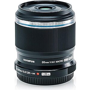 $239.99 | OM SYSTEM Olympus M.Zuiko Digital ED 30mm F3.5 Macro for Micro Four Thirds System Camera at Amazon