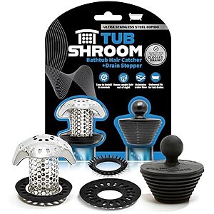 [AC] $7.00* | TubShroom Ultra Stainless Steel Bath Tub Drain Protector + StopShroom Plug at Amazon