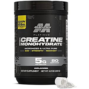 [SnS, AC] $8.99* | 80-Servings MuscleTech Platinum Micronized Creatine Monohydrate Powder at Amazon
