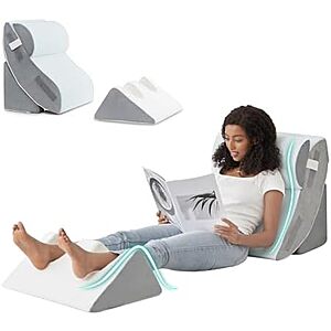 $29.99* | 4-Piece Hansleep Adjustable Memory Foam Bed Wedge Pillow Set at Amazon