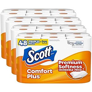 [SnS, AC] $15.55* | 48-Pack 231-Sheets Scott ComfortPlus 1-Ply Toilet Paper Double Rolls at Amazon