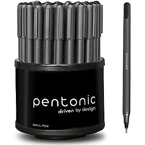 $8.29* | 50-Count 1.0mm Pentonic Ballpoint Pens In Organizer (Black) at Amazon