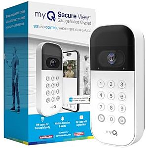 [Resale, AC] $25.77 | myQ Smart Garage Video Keypad with Camera, Wi-Fi, and Smartphone Control (Used - Like New) at Amazon