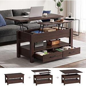 $139.99* | DUMOS 39.4" Convertible Lift Top Coffee Table, 4 in 1 Multifunctional Table at Amazon