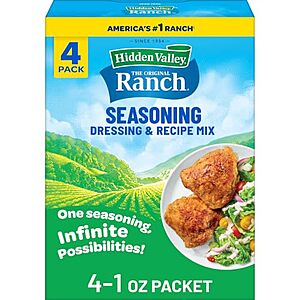 [SnS] $3.15 | 4-Pack Hidden Valley Original Ranch Salad Dressing & Seasoning Mix at Amazon