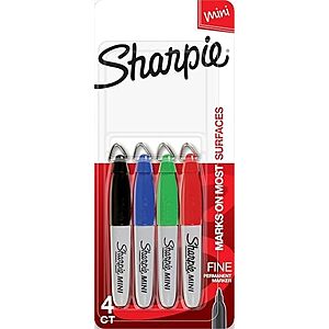 [NEW, SnS] $4.26 | 4-Count Sharpie Mini Permanent Markers, Fine Point, Assorted Colors at Amazon