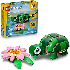 $7.99* | 24-Pc LEGO Creator 3 in 1 Turtle w/ a Water Lily Flower (31377) at Amazon
