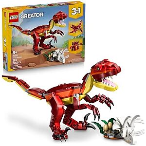 $15.99* | 283-Piece LEGO Creator 3 in 1 Fierce Dinosaur Building Toy (31379) at Amazon