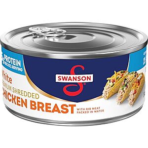 [SnS] $3.21 | 9.75-Oz SWANSON S White Premium Shredded Canned Chicken in Water at Amazon