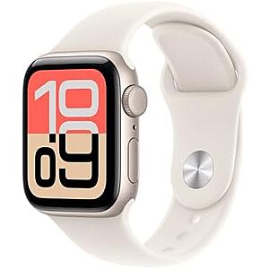$189.99 | Apple Watch SE 3 [GPS 40mm] Smartwatch with Starlight Aluminum Case with Starlight Sport Band - S/M at Amazon