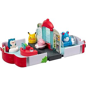 [NEW] $11.99 | Squish-a-longs Pok&eacute;mon Center Playset (Pikachu, Chansey, Marill, Snorlax) at Amazon