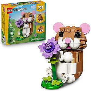 $7.99* | 166-Piece LEGO Creator: 3 in 1 - Cute Hamster with a Flower (31376, 2026) at Amazon