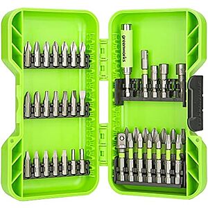 $6.99* | 40-Pc Greenworks Impact-Rated Hex Shank Screwdriver Bit Driving Set at Amazon