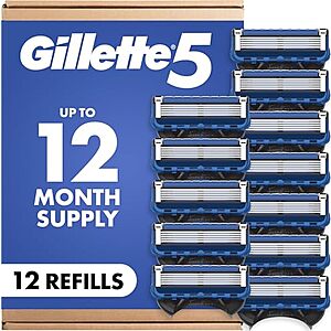 [SnS, AC] $21.03* | 12-ct Gillette 5 Men's 5-Blade Razor Blade Refills at Amazon
