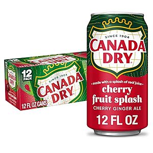 [SnS, AC] $14.01* | 3 &times; 12-Pack 12-Oz Canada Dry Fruit Splash Cherry Ginger Ale Soda ($4.67 each) at Amazon (38.9￠ each)